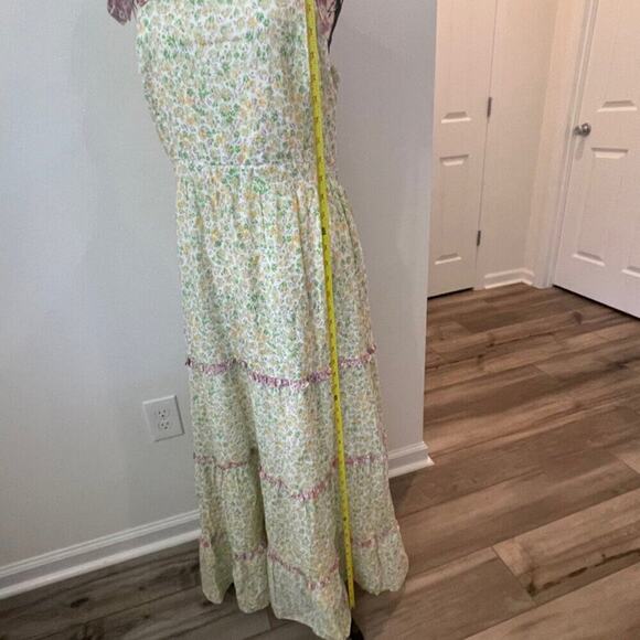 LOST & WANDER MAXI DRESS FLORAL RUFFLES TIERED SZ M BOHO COTTAGECORE - Picture 5 of 16